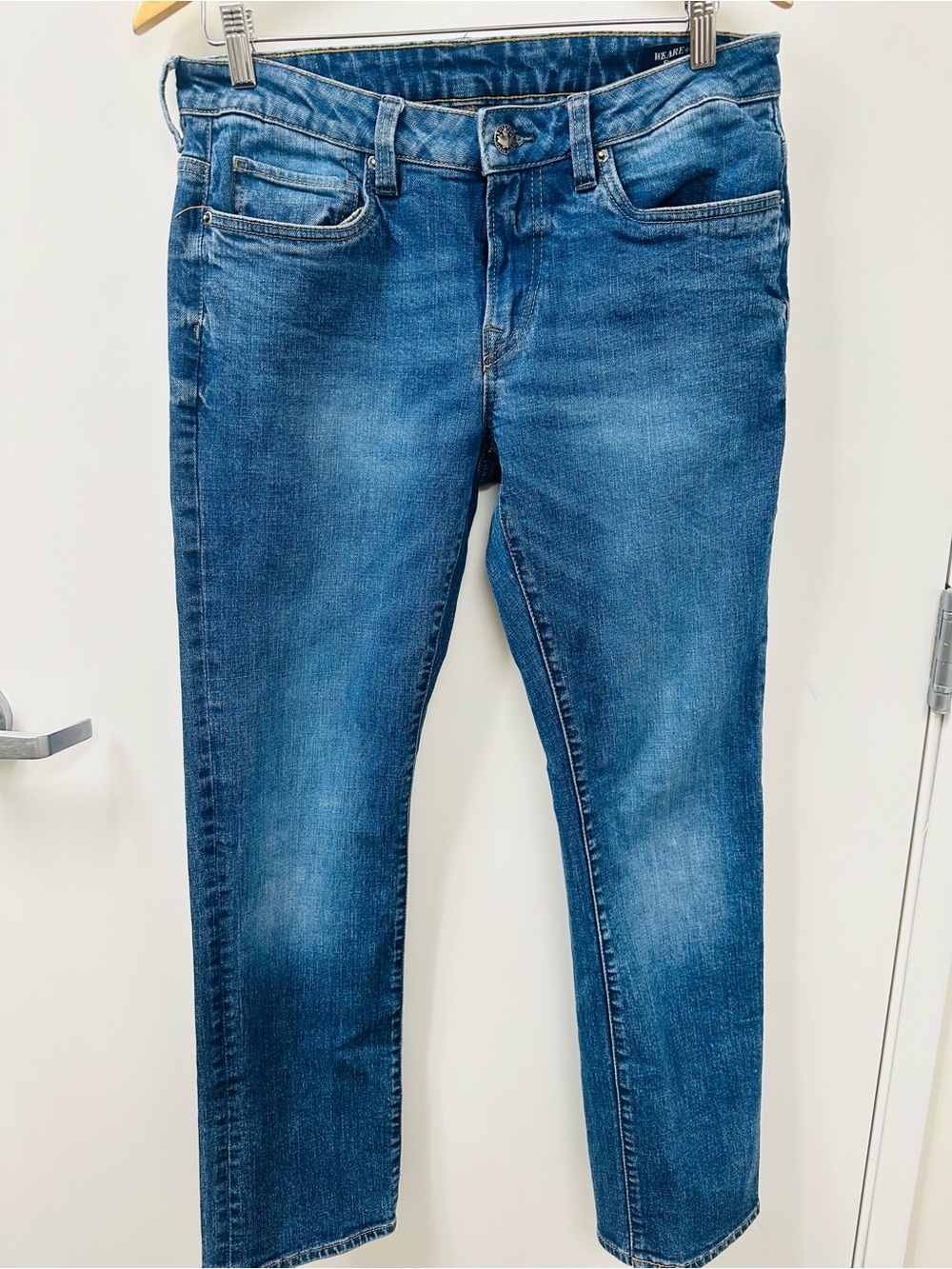 Buffalo David Bitton Mid Blue Denim Jeans with Contrast Yellow Stitching